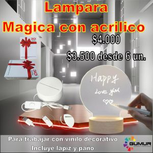 LAMPARA  MAGICA CON ACRILICO Y LAPIZ
