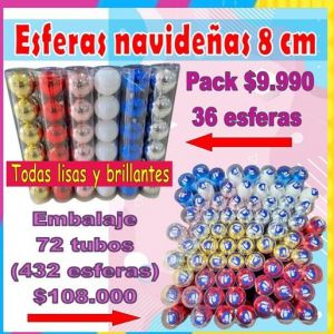 pack esferas de colores 8 cm